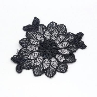 Embroidered flower to sew - black