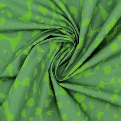 Cotton poplin fabric - appel and grass green