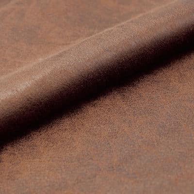 Tissu chocolat imitant le cuir vieilli