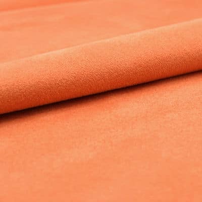 Tissu microfibre orange imitant le daim