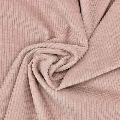 Tissu velours côtelé extensible - rose