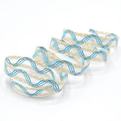 Fantasy ribbon in fish net - turquoise