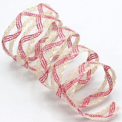 Fantasy ribbon in fish net - fuchsia