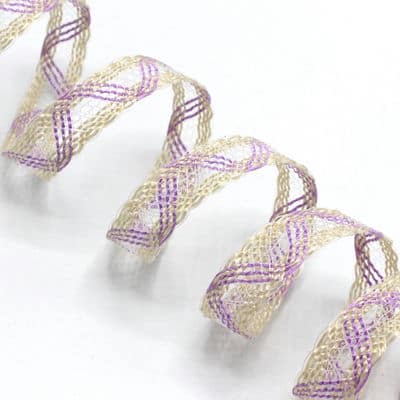 Fantasy ribbon in fish net - purple 