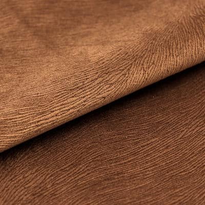 Microfibre fabric with velvet feel - hazelnut brown