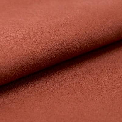 Microfibre fabric imitating suede - brick brown