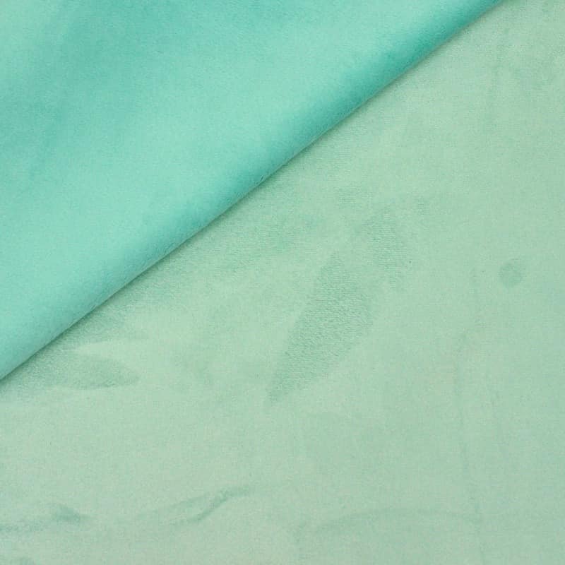 Tissu épais réversible uni vert d'eau imitant le daim 