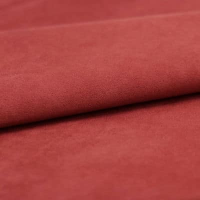 Tissu microfibre rouge imitant le daim