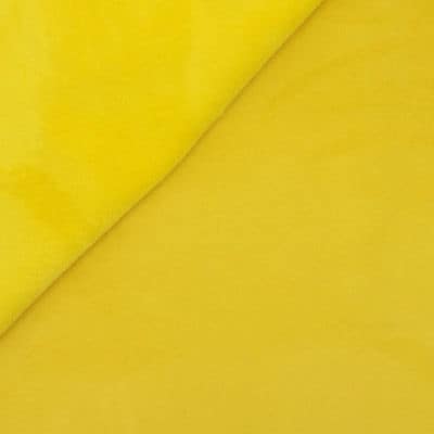 Tissu épais réversible uni jaune citron imitant le daim 