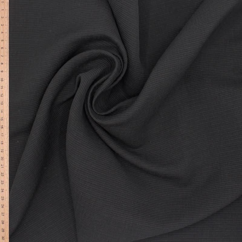Tissu Reps coton et viscose - noir