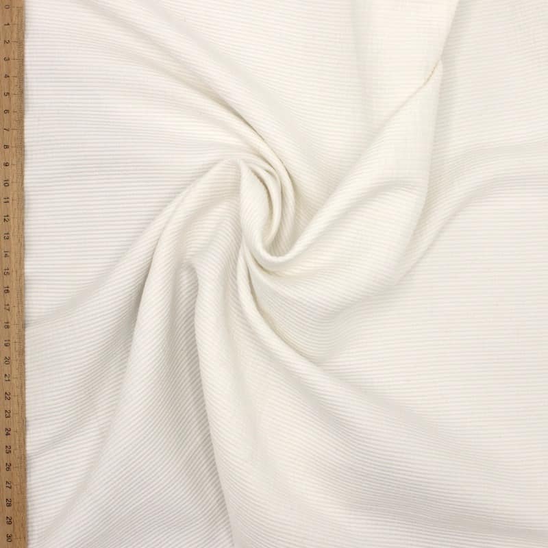 Tissu Reps coton et viscose - blanc