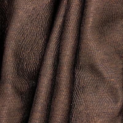 Fabric in polyester and viscose - semi-plain brown