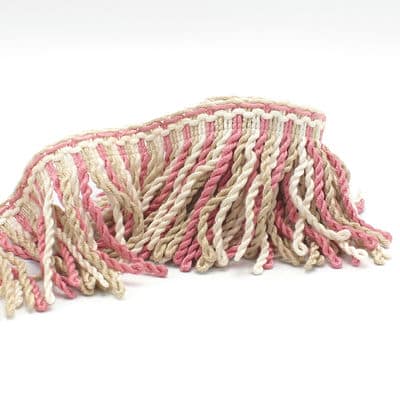 Viscose fringes - pink, beige and off-white