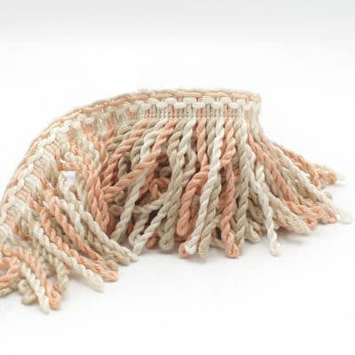 Viscose fringes - salmon-colored, beige and off white 