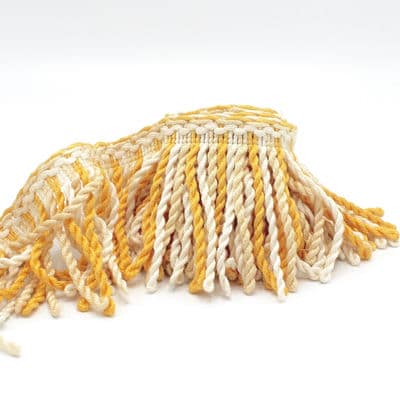 Viscose fringes - ochre, beige and off-white