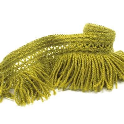 Fringes with wool aspect - khaki