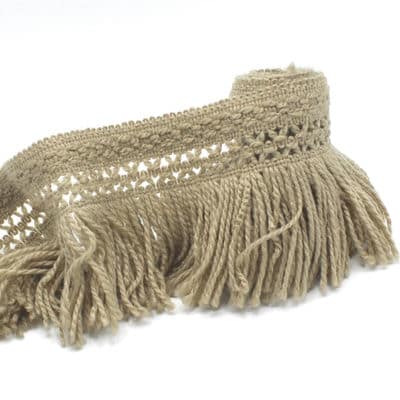 Fringes with wool aspect - beige