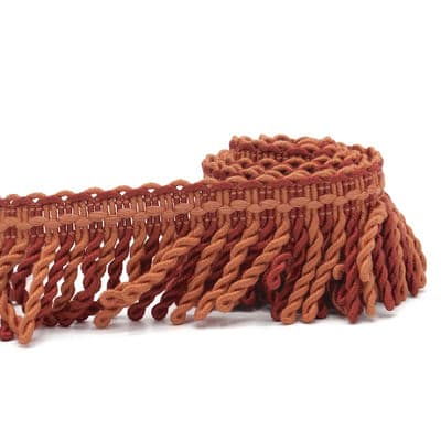 Viscose and cotton fringes - brick-colored
