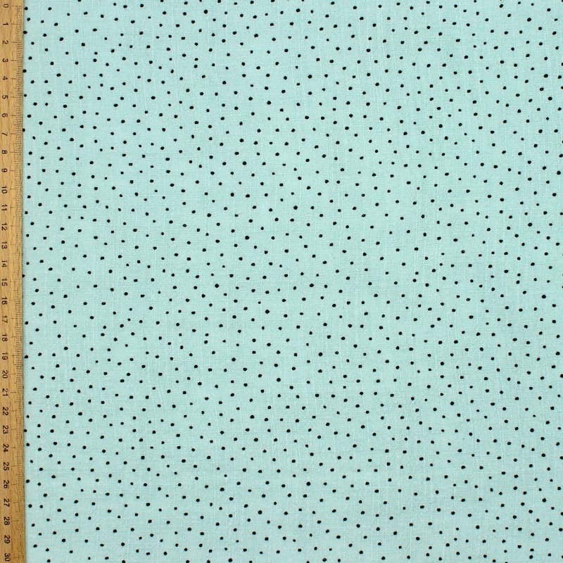 Veil of flamed cotton with dots - light blue
