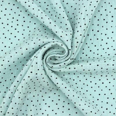 Veil of flamed cotton with dots - light blue