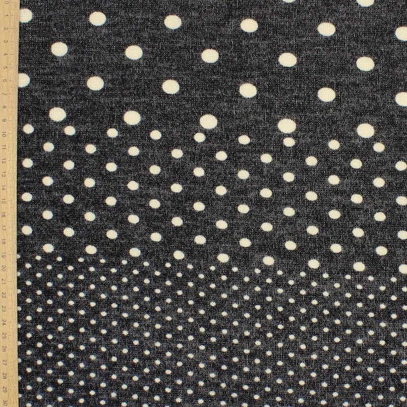 Printed knit fabric in polyester with dots