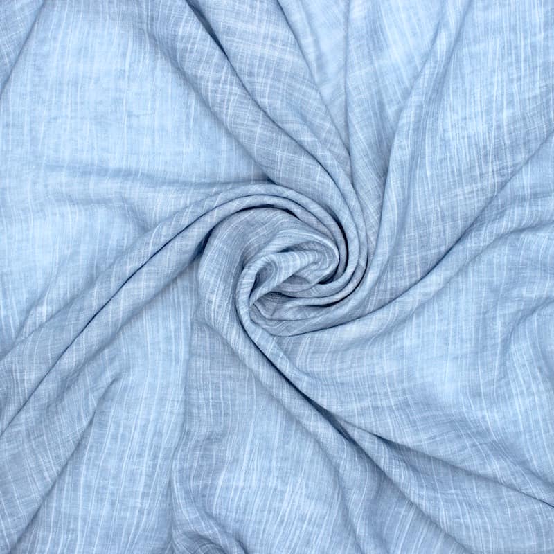 Tissu voile effet tie and dye bleu