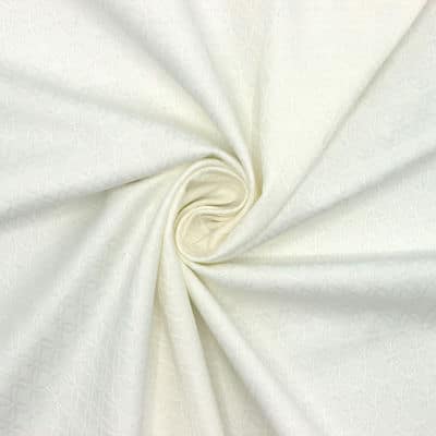 Extensible cotton jacquard fabric - off white
