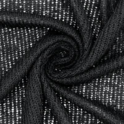 Knit fabric resembling knit work - black