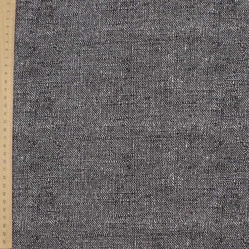 Tissu maille impression fibre noir et écru