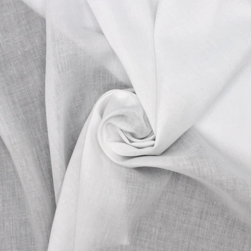 Voile de coton et polyester blanc
