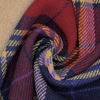 Checkered wool fabric - multicolored 