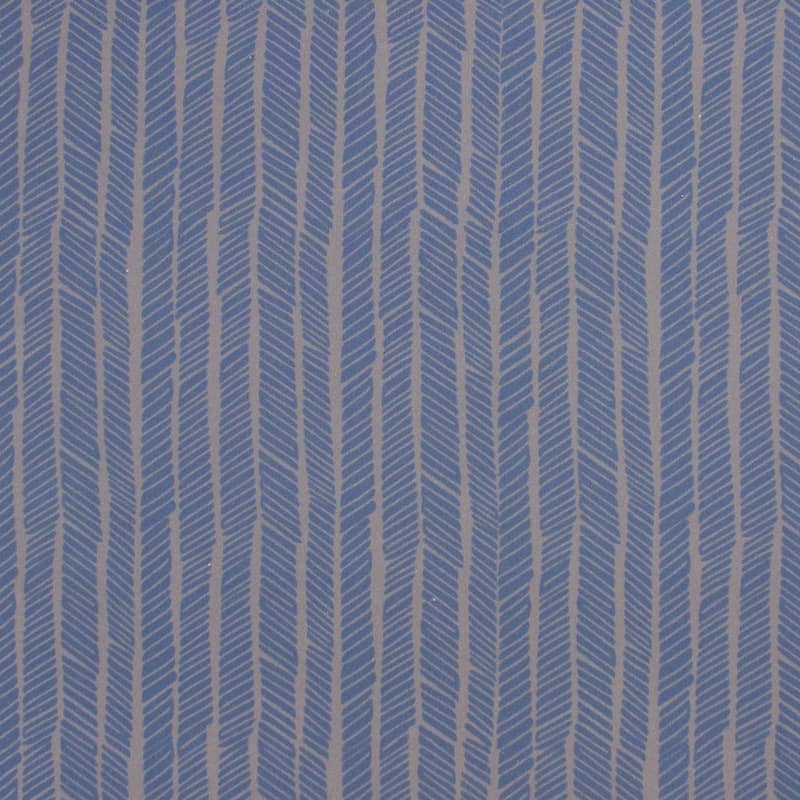 Katoen popeline met grafische print - blauw en grijs
