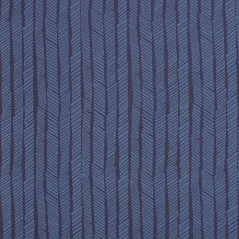 Katoen popeline met grafische print - marineblauw en blauw 