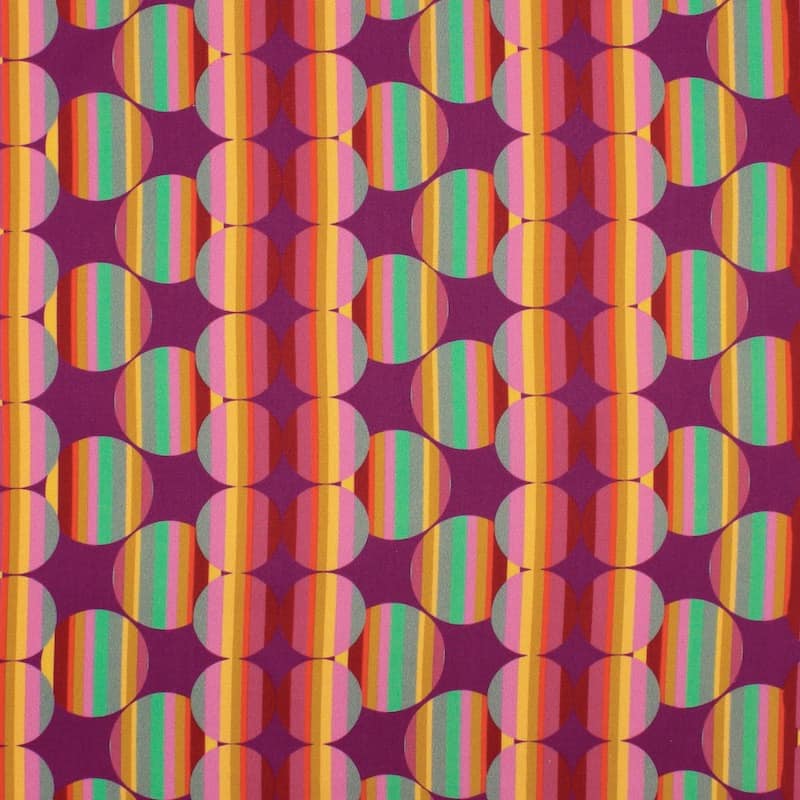 Tissu satin de coton graphique - multicolore