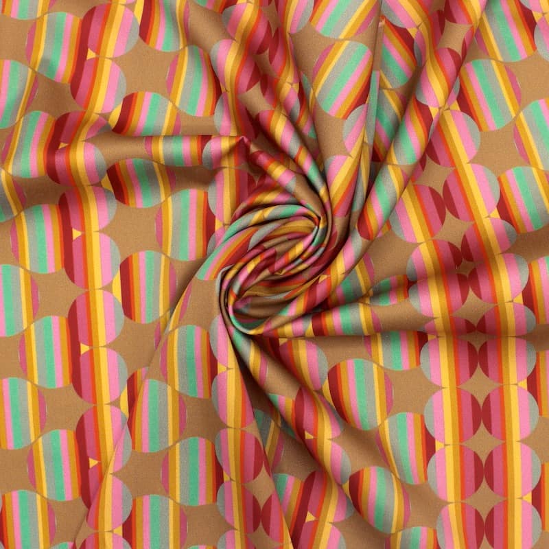 Tissu satin de coton graphique - multicolore