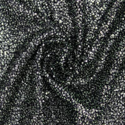 Polyesterstof met glitters - zwart