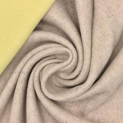 Tweezijdige stof in wol - beige / geel