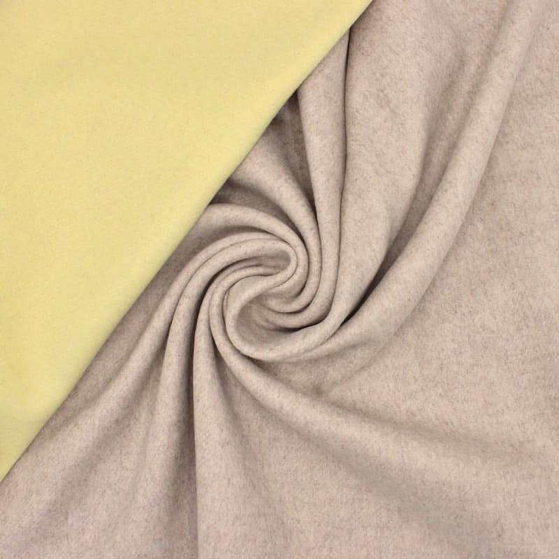 Double-sided wool fabric - beige / yellow 