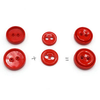 Double resin button - red