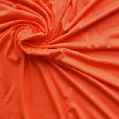 Tissu en jersey fin uni orange