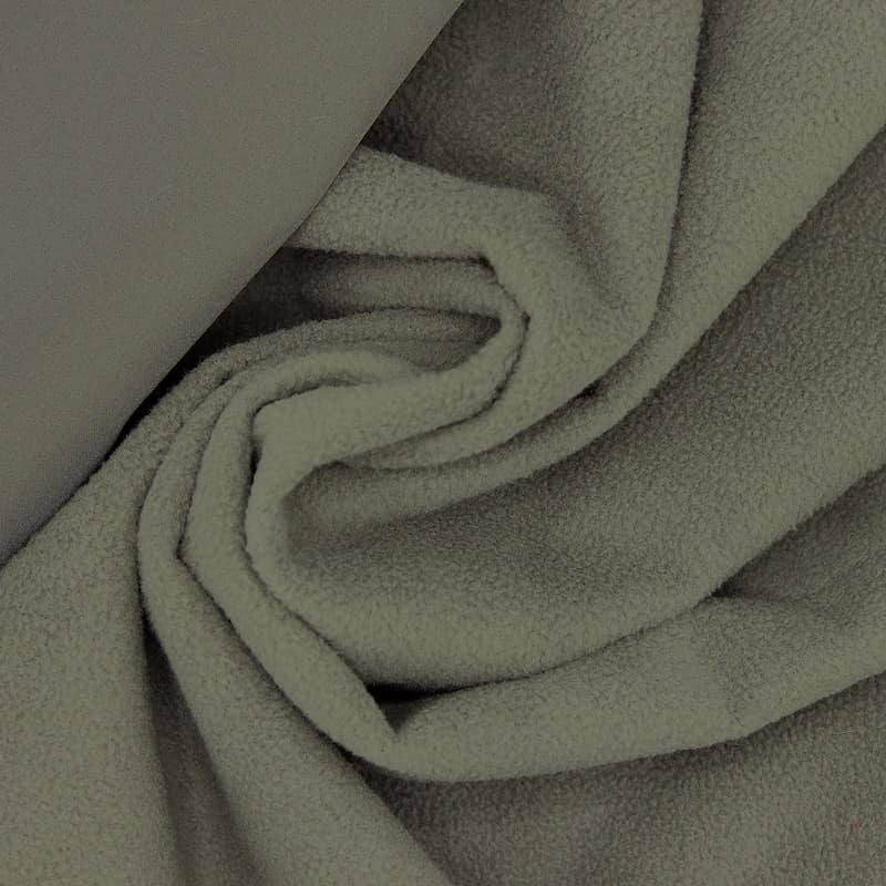 Softshell stof met fleece achterkant - kaki