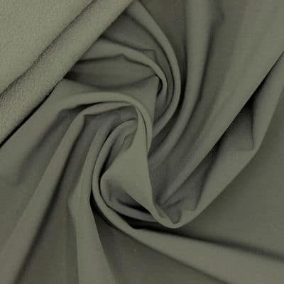 Softshell fabric with fleece wrong side - khaki