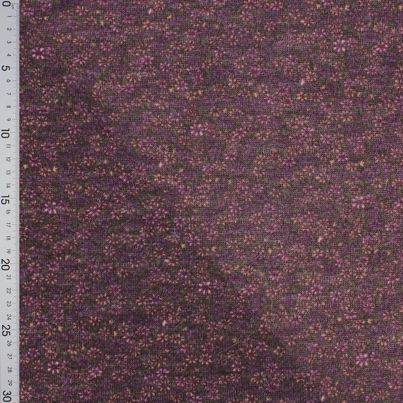 Printed knit fabric - plum