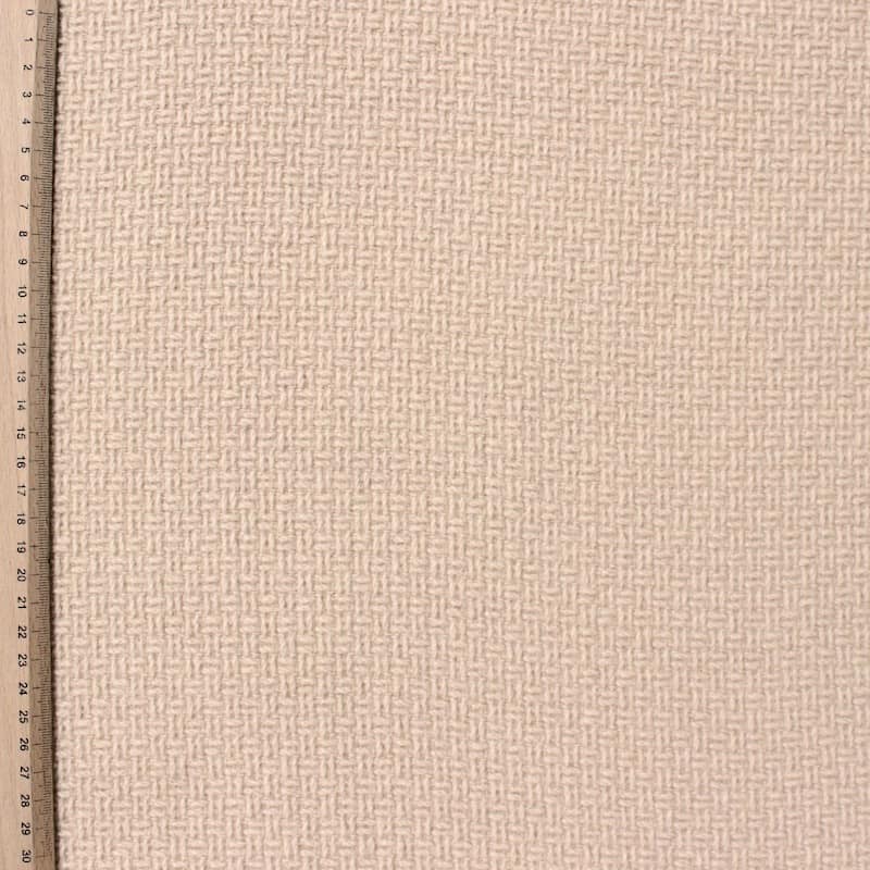 Cloth of 3m knit wool with mosaic - sand beige