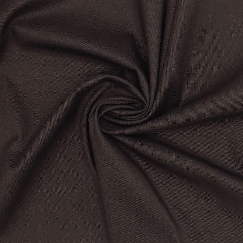 Extensible twill fabric - plain brown 