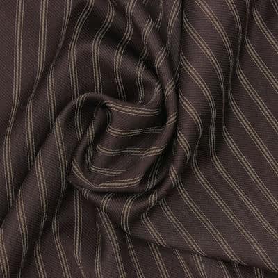 Striped viscose fabric - brown 