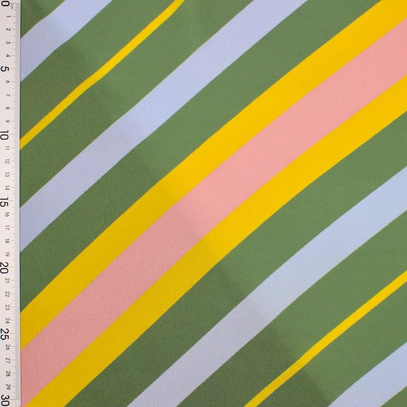 Extensible striped satin - multicolored 