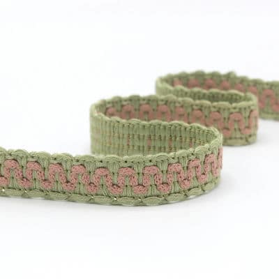 Fantasy braid trim - green and pink