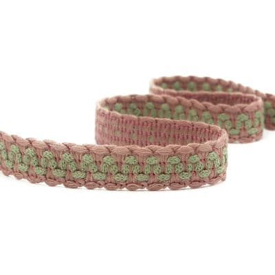 Fantasy braid trim - pink and green