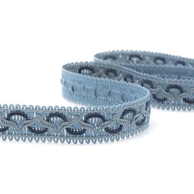 Fantasy braid trim - sky blue and navy blue 